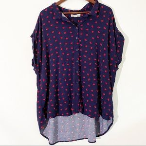 Alexander Jordan Navy Strawberry Blouse